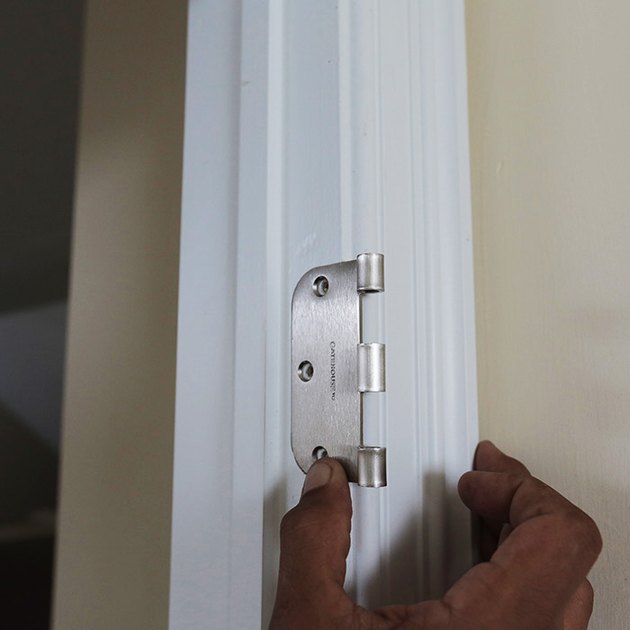 Door hinge on jamb.