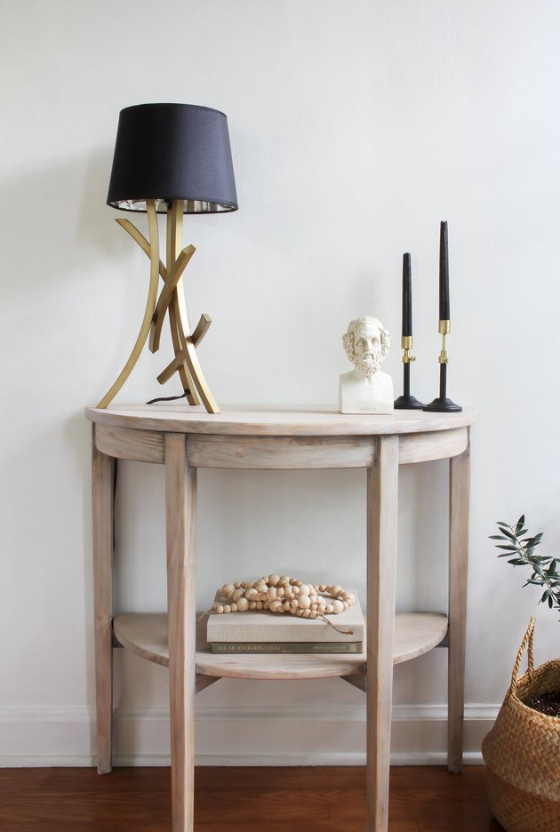IKEA hack lime waxed console table