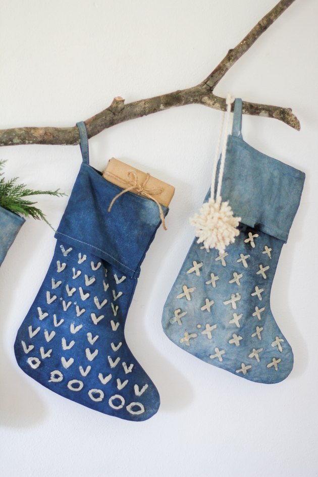 DIY indigo batik stockings