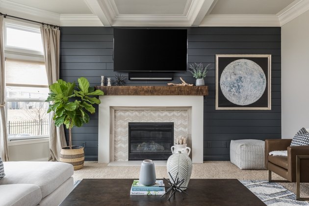 farmhouse living room fireplace