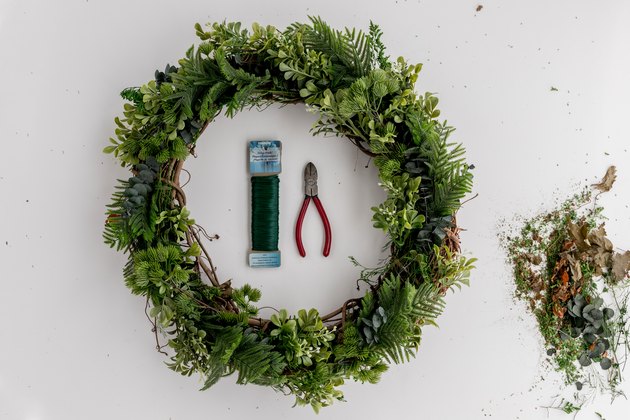 DIY Faux Evergreen Scandinavian-Inspired Christmas Wreath