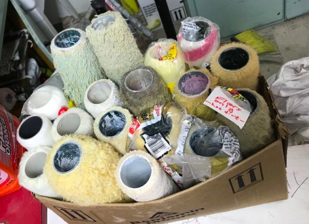 Collection of paint rollers.