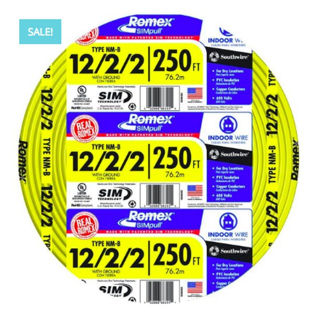 Roll of 12-gauge NM cable.