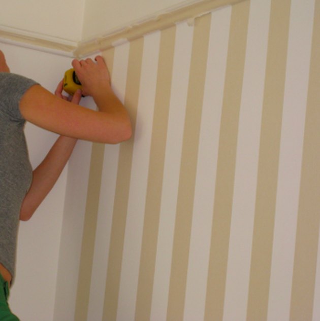 Preparing to paint stripes.