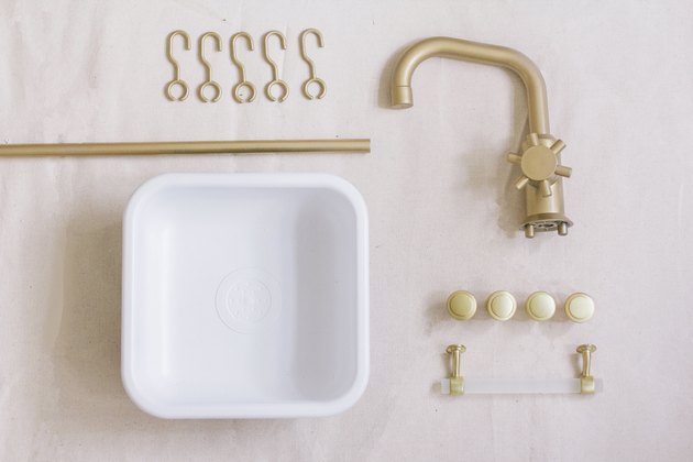 Sink, faucet and hardware spray painted