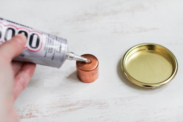 Gluing pipe cap to cup pull