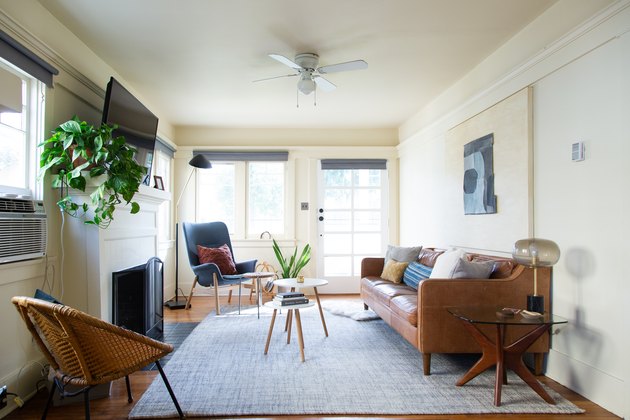 Living room in a sunny California bunglow