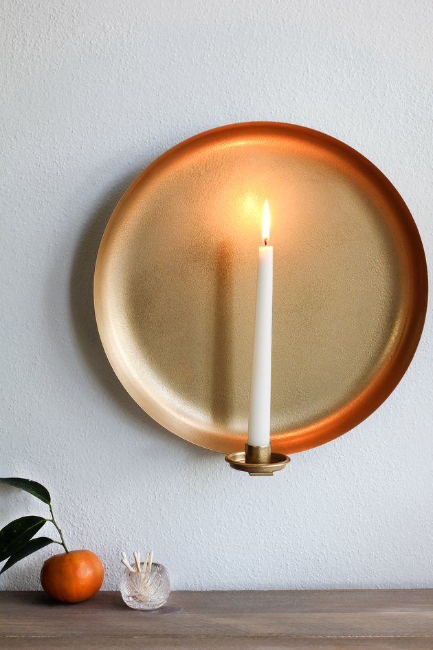 DIY brass candle sconce