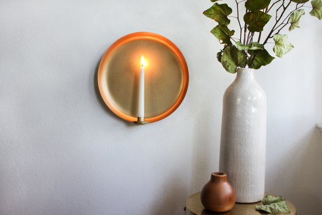 DIY round candle sconce