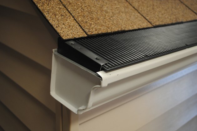 End of run of a gutter guard section.