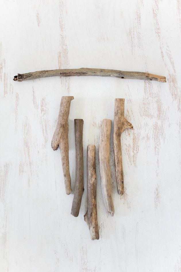 Arranging branches for wall hanging