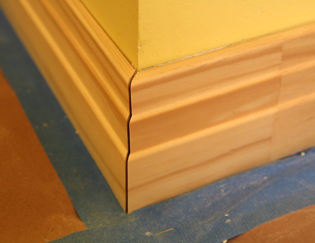 Baseboard miter joint.