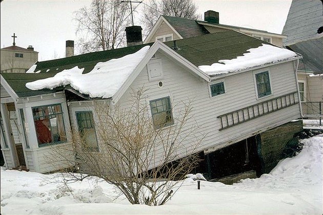 House after earthquake.
