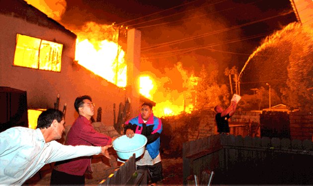 Fires during the Northridge Earthquake.