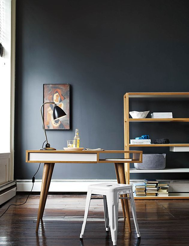 minimalist desk with storage
