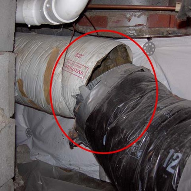 Broken duct seam.