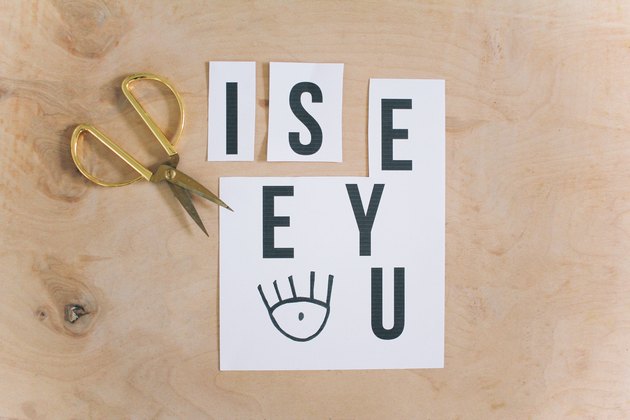 Letters cut out of template
