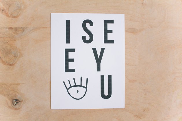 Template printed on cardstock