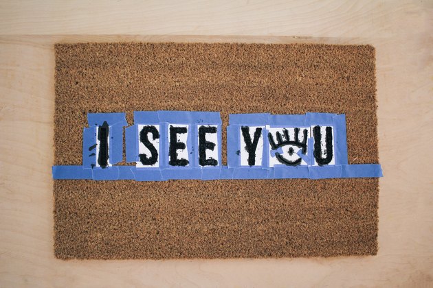 Paint drying on doormat
