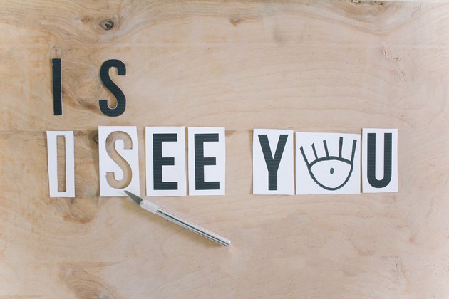 Letters cut out to create stencils