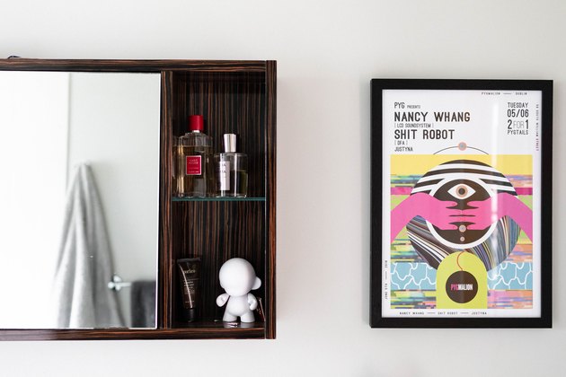 medicine cabinet with art