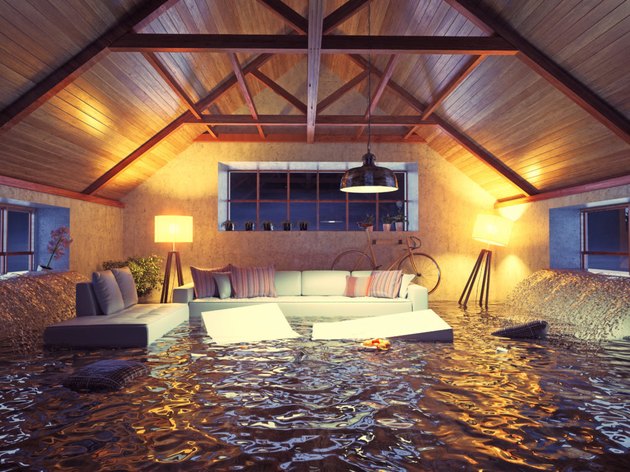 Flooding in the living room.