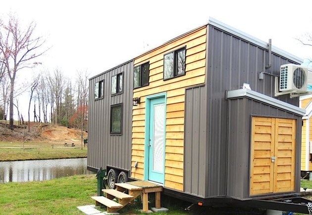A peek at one of the vacation retreats for rent at a micro-house village near the Great Smoky Mountains in Flat Rock, North Carolina.