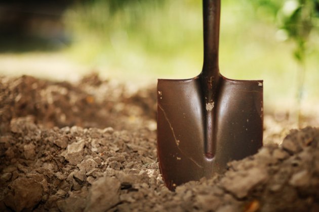 Closeup of shovel.