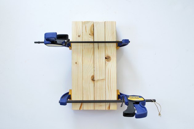 Using hand clamps to hold wood together