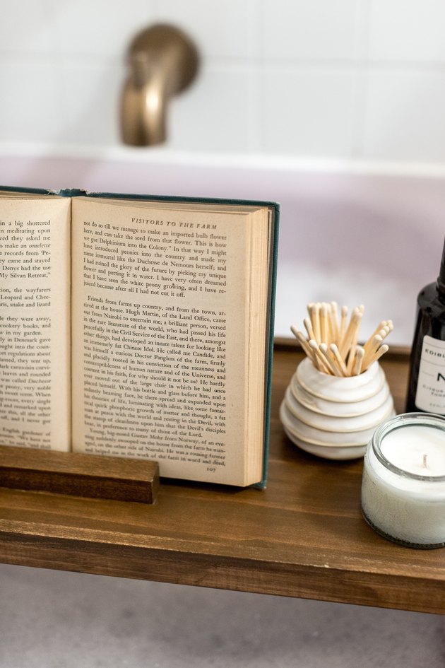 Enjoy a relaxing spa night with your newly handmade DIY Modern Wood Bath Tray.