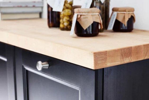 wood countertop.