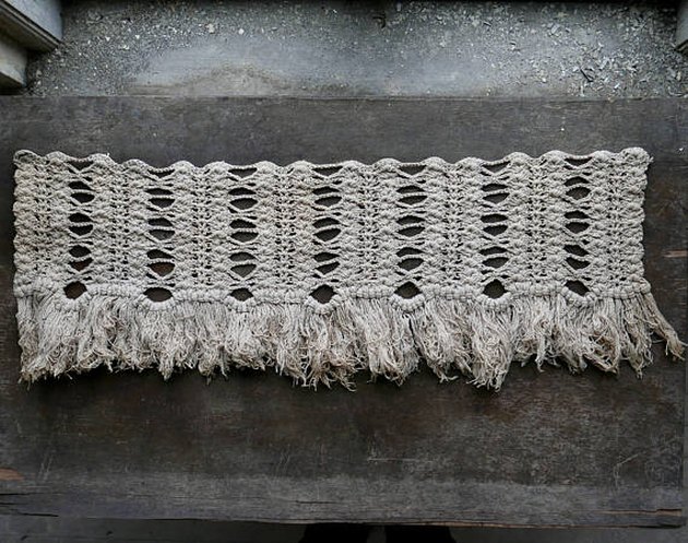 Vintage Victorian crochet with macrame fringe.