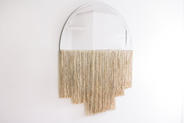 DIY half moon fringe mirror