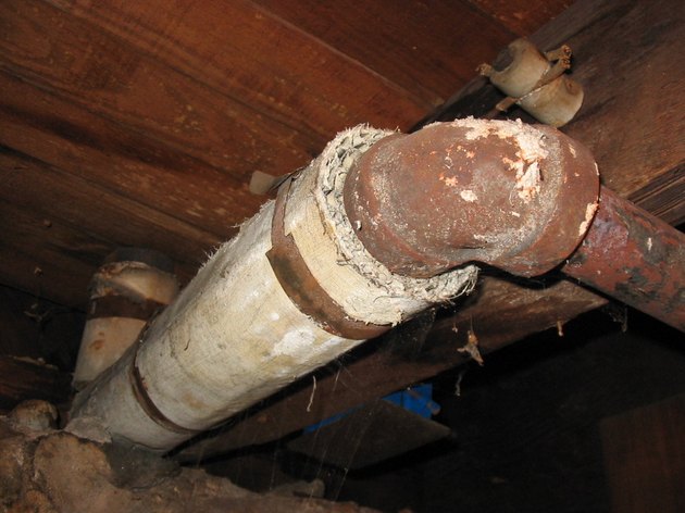 Asbestos pipe wrap.