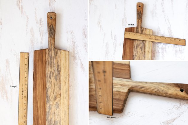 Measuring dimensions of cutting board