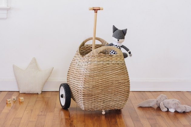 DIY wheeling toy basket