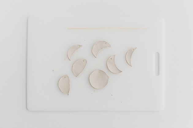 Cut out the shapes from the clay.