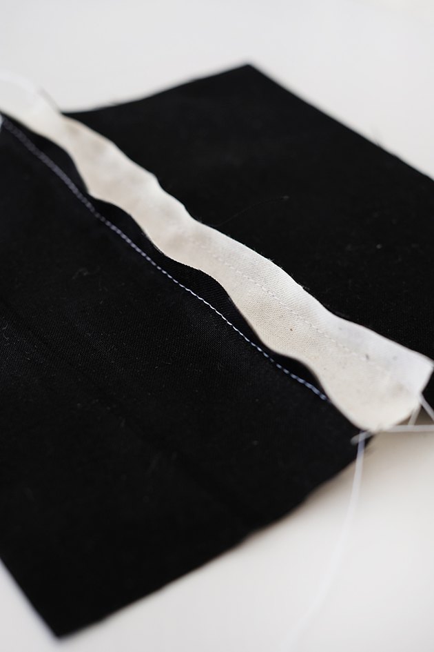 sew the good sides of the fabric together with a 1/4 " seam allowance.
