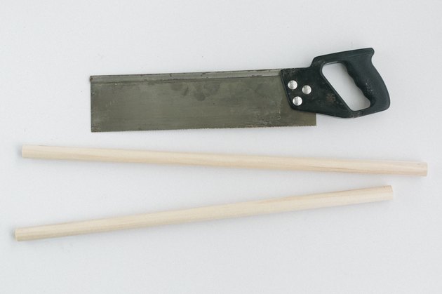 Cut the dowel rod to size.
