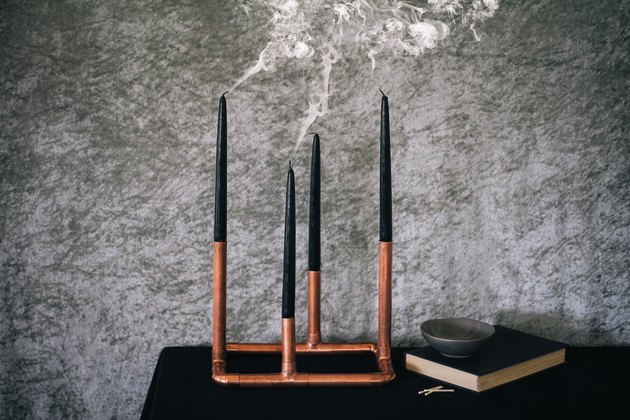 DIY copper candelabra