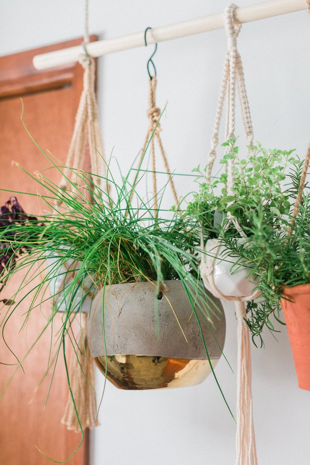 Figure out how low you need to hang the garden in order to be able to access it easily.