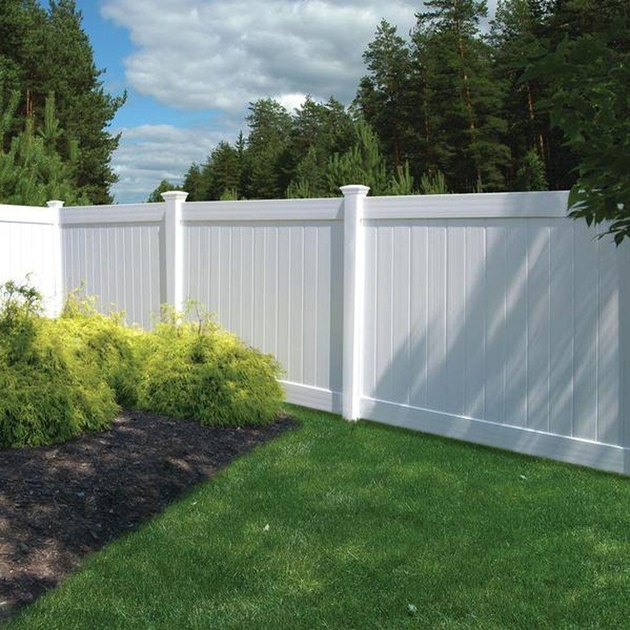 White vinyl fence.