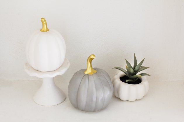 Target Decor: Three gray and white pumpkins