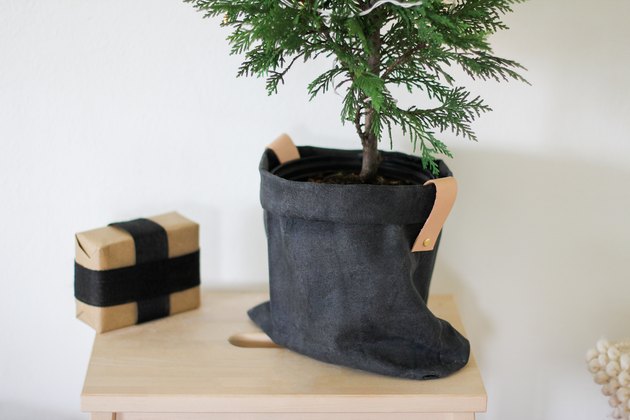 Waxed canvas Christmas tree stand