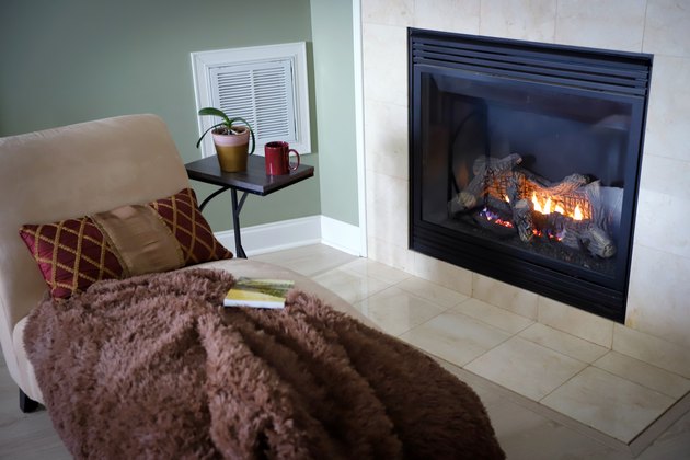 Cozy reading by the fireplace