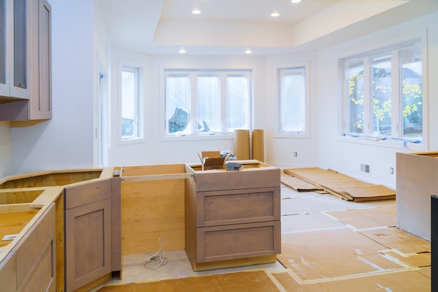 Custom kitchen in various of installation base cabinets