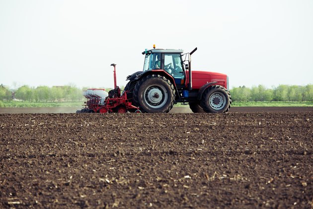 Seeding crops at field