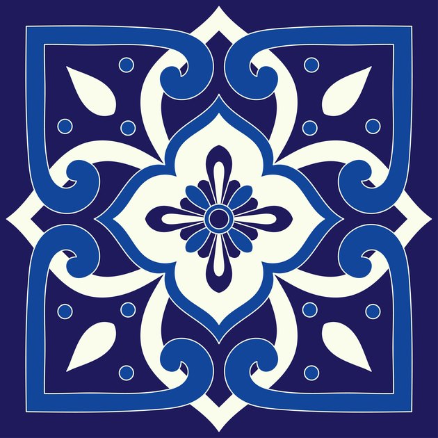 Italian tile pattern vector seamless element. Portuguese azulejos, mexican talavera, venetian, sicily majolica, spanish or delft dutch ceramic. Mosaic texture for wrapping paper, textile or fabric.