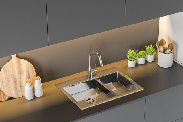 Modern stainless steel kitchen sink