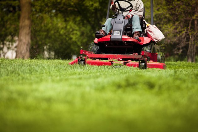 Man mowing lawn